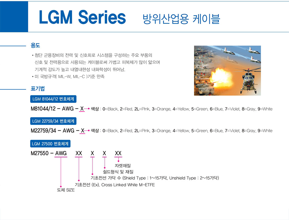 방위산업용 케이플 : LGM Series Cable